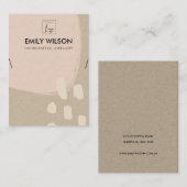 MODERN ABSTRACTE BLUSH PEACH KRAFT KETTING DISPLAY VISITEKAARTJE (Voorkant / Achterkant)