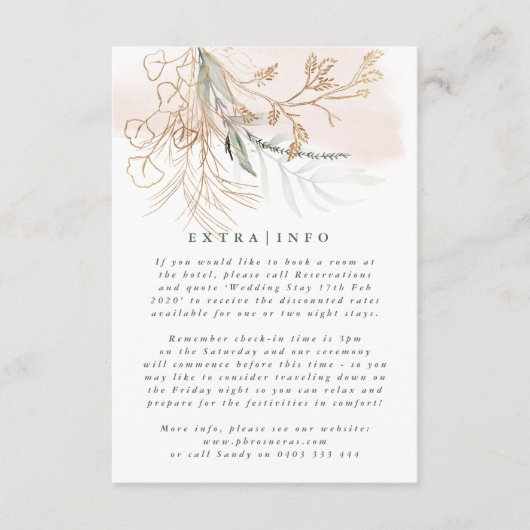 MODERN ABSTRACTE botanische Eucalyptus Greenery IN Informatiekaartje (Voorkant)