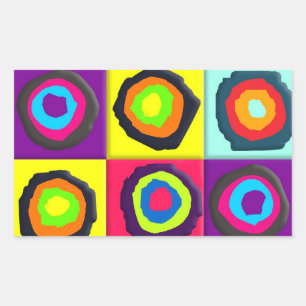 Modern Abstracte Cirkels Patroon Rechthoekige Sticker
