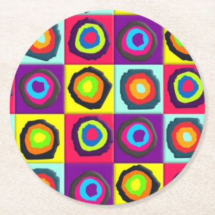 Modern Abstracte Cirkels Patroon Ronde Kartonnen Onderzetter