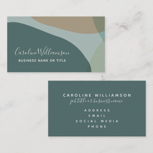 Modern Abstracte Earth Tone Custom Name Creative Visitekaartje (Voorkant / Achterkant)