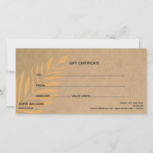 Modern Abstracte Earth Tones Certificaat Gift Kaar (Achterkant)