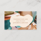 Modern Abstracte Earth Tones Terracotta Blauwgroen Visitekaartje (Achterkant)