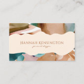 Modern Abstracte Earth Tones Terracotta Blauwgroen Visitekaartje (Voorkant)