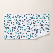 Modern Abstracte gemarmerde Turquoise Terrazzo Bad Handdoek (Handdoek)