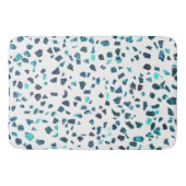 Modern Abstracte gemarmerde Turquoise Terrazzo Badmat (Voorkant)