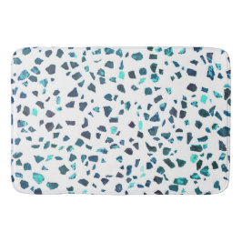 Modern Abstracte gemarmerde Turquoise Terrazzo Badmat