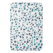 Modern Abstracte gemarmerde Turquoise Terrazzo Badmat (Voorkant Verticaal)