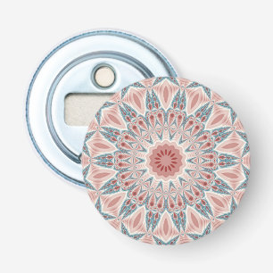 Modern Abstracte Kaleidoscoop Mandala Fractal Art Button Flesopener