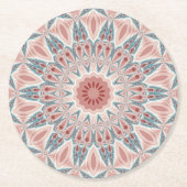 Modern Abstracte Kaleidoscoop Mandala Fractal Art Ronde Kartonnen Onderzetter (Voorkant)