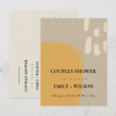 MODERN ABSTRACTE KRAFT RUST ORANJE KOUPLEISTER UITNODIGING BRIEFKAART (Voorkant / Achterkant)