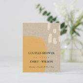 MODERN ABSTRACTE KRAFT RUST ORANJE KOUPLEISTER UITNODIGING BRIEFKAART (Staand voorkant)