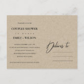 MODERN ABSTRACTE KRAFT TERRACOTTA-KOPPELS SHOWER UITNODIGING BRIEFKAART (Achterkant)