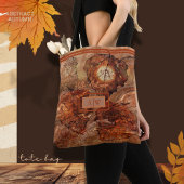 Modern Abstracte Kunst Herfst Rustiek Bruin Monogr Tote Bag