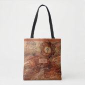 Modern Abstracte Kunst Herfst Rustiek Bruin Monogr Tote Bag (Voorkant)