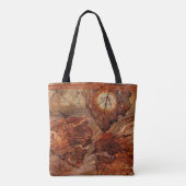 Modern Abstracte Kunst Herfst Rustiek Bruin Monogr Tote Bag (Achterkant)