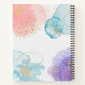 Modern Abstracte Kunst Pastelkleurig Monogram Sche Notitieboek (Achterkant)