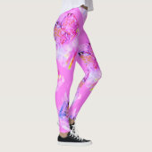 MODERN abstracte lichtroze paarse Leggings (Rechts)