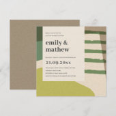 MODERN ABSTRACTE LIME GROENE KUNSTKOPPELS SHOWER KAART (Voorkant / Achterkant)