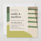 MODERN ABSTRACTE LIME GROENE KUNSTKOPPELS SHOWER KAART (Voorkant)