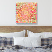 Modern Abstracte Mandala Waterverf Pastel Roze Canvas Afdruk (Insitu (Slaapkamer))