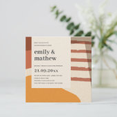 MODERN ABSTRACTE ROUTEGELLOW ART COUPLY SHOWER KAART (Staand voorkant)