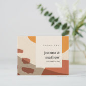 MODERN ABSTRACTE RUST ARTISTIC WEDDING DANK U BRIEFKAART (Staand voorkant)