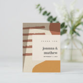 MODERN ABSTRACTE RUST ARTISTIC WEDDING DANK U BRIEFKAART (Staand voorkant)