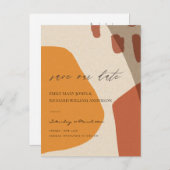 MODERN ABSTRACTE RUST KRAFT ARTISTIC BEWAART DE DA AANKONDIGINGSKAART (Voorkant / Achterkant)