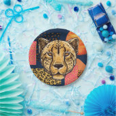 Modern Abstracte Safari Cheetah Papieren Bordje (Feest)