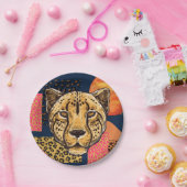 Modern Abstracte Safari Cheetah Papieren Bordje (Feest)