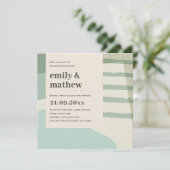 MODERN ABSTRACTE SOFT AQUA BLUE ART COUPLY SHOWER KAART (Staand voorkant)