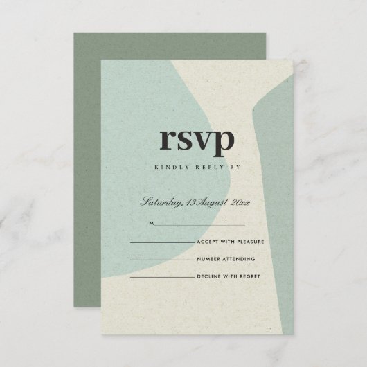 MODERN ABSTRACTE SOFT AQUA BLUE ARTISTIC RSVP (Voorkant / Achterkant)