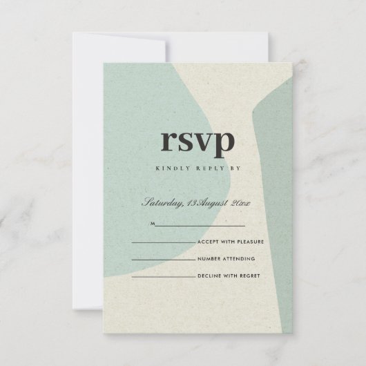 MODERN ABSTRACTE SOFT AQUA BLUE ARTISTIC RSVP KAARTJE (Voorkant)