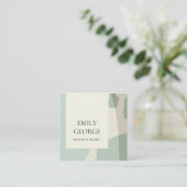 MODERN ABSTRACTE SOFT AQUA BLUE WEDDING WEBSITE VIERKANTE VISITEKAARTJE (Staand voorkant)