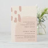MODERN ABSTRACTE SOFT PINK BLUSH WEDDING INVITE BEDANKKAART (Staand voorkant)