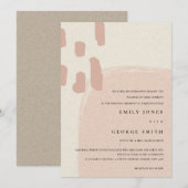 MODERN ABSTRACTE SOFT PINK BLUSH WEDDING INVITE BEDANKKAART (Voorkant / Achterkant)