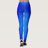 MODERN abstracte tekening in blauw-donkerblauw-moz Leggings (Achterkant)