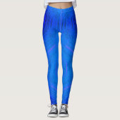 MODERN abstracte tekening in blauw-donkerblauw-moz Leggings (Voorkant)