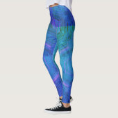 MODERN abstracte tekening in-blauw-groen-mozaïek Leggings (Links)