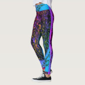 MODERN abstracte tekening in blauw-paars-mozaïek Leggings (Links)