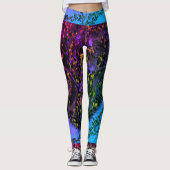 MODERN abstracte tekening in blauw-paars-mozaïek Leggings (Voorkant)