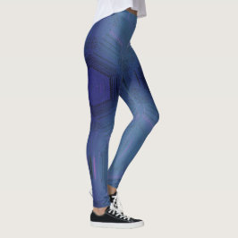 MODERN abstracte tekening in blauw-paars-mozaïek Leggings
