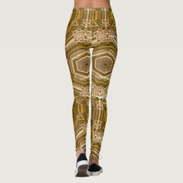 MODERN abstracte tekening in-bruin-geel-mozaïek Leggings