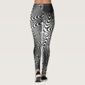 MODERN abstracte tekening in-diep-zwart-wit-mozaïe Leggings (Achterkant)
