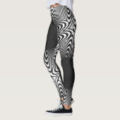 MODERN abstracte tekening in-diep-zwart-wit-mozaïe Leggings (Links)