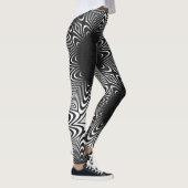MODERN abstracte tekening in-diep-zwart-wit-mozaïe Leggings (Rechts)