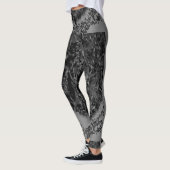 MODERN abstracte tekening in-diepe grijs-zwart-moz Leggings (Links)