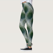 MODERN abstracte tekening in diepgroen-wit-mozaïek Leggings (Links)