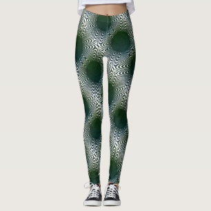MODERN abstracte tekening in diepgroen-wit-mozaïek Leggings